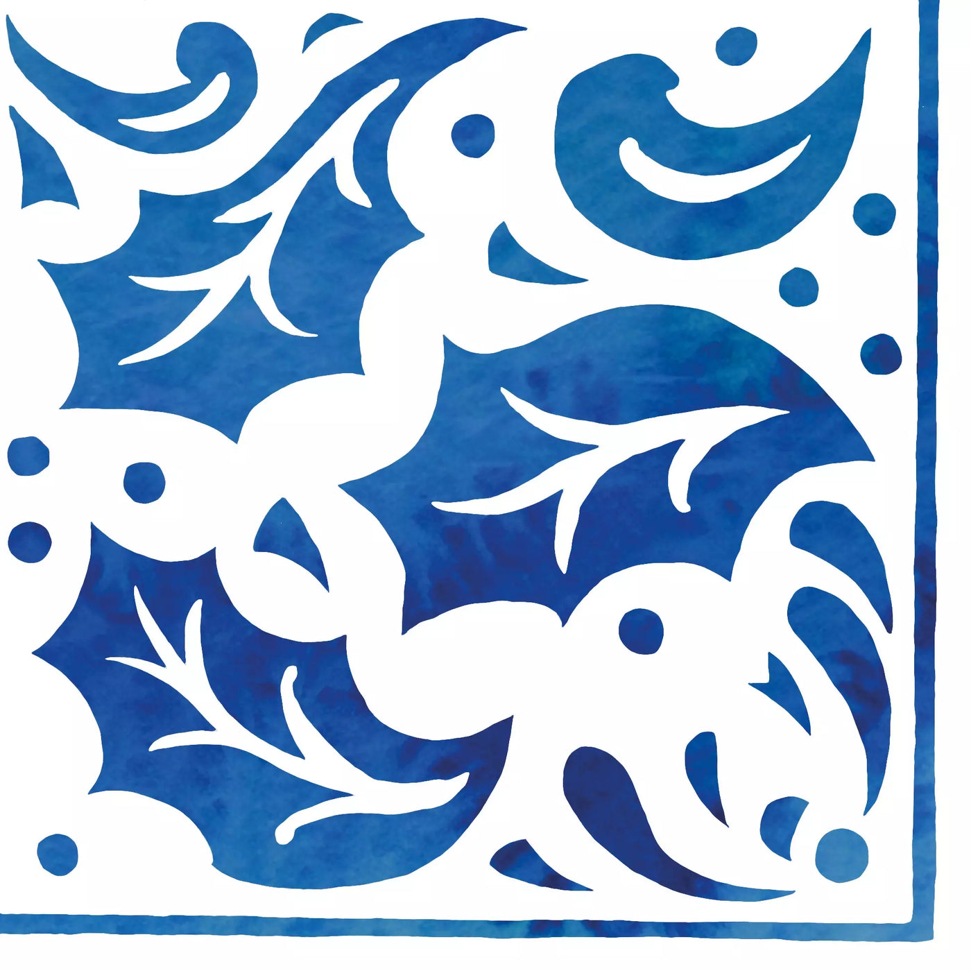 Set X 20 Servilletas (Hojas Azules) De Papel
