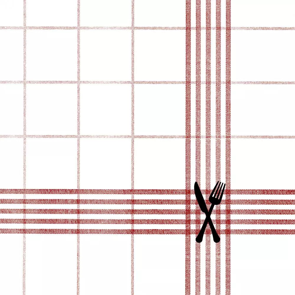 Set X 20 Servilletas (Lineas Rojas) De Papel