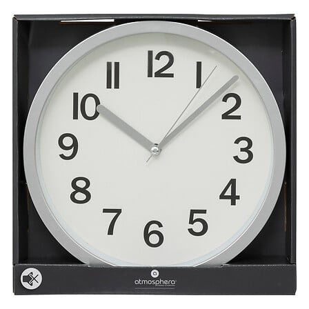 Reloj Decorativo Redondo De Pared (Plateado) De Plástico y Aluminio