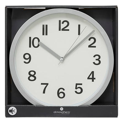 Reloj Decorativo Redondo De Pared (Plateado) De Plástico y Aluminio