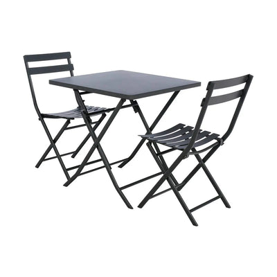 Mesa Plegable Cuadrada (Gris Grafito) De Metal