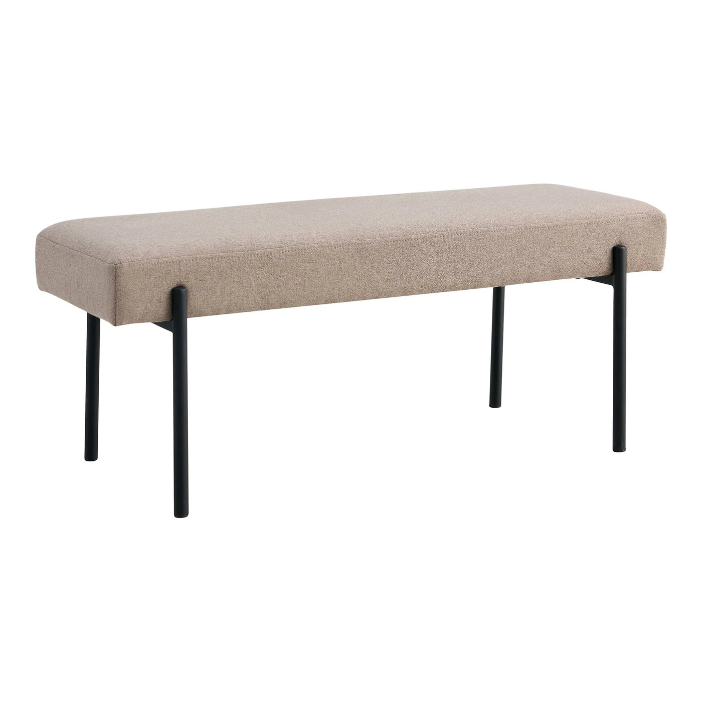Banqueta Rectangular Tapizada (Topo) Con Patas De Metal