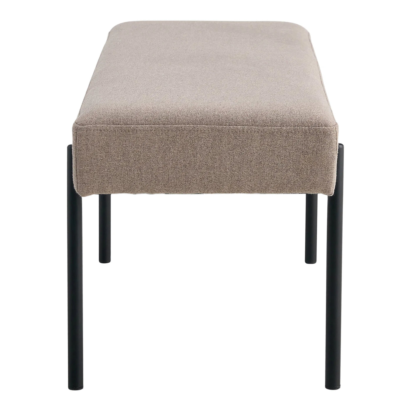 Banqueta Rectangular Tapizada (Topo) Con Patas De Metal