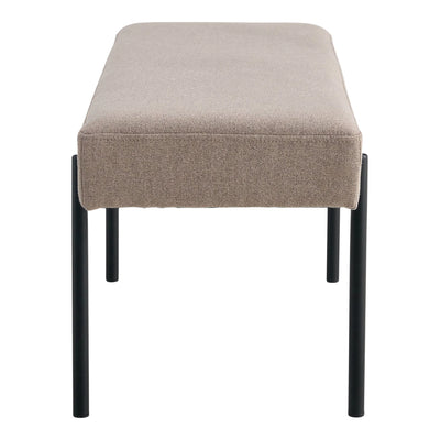 Banqueta Rectangular Tapizada (Topo) Con Patas De Metal