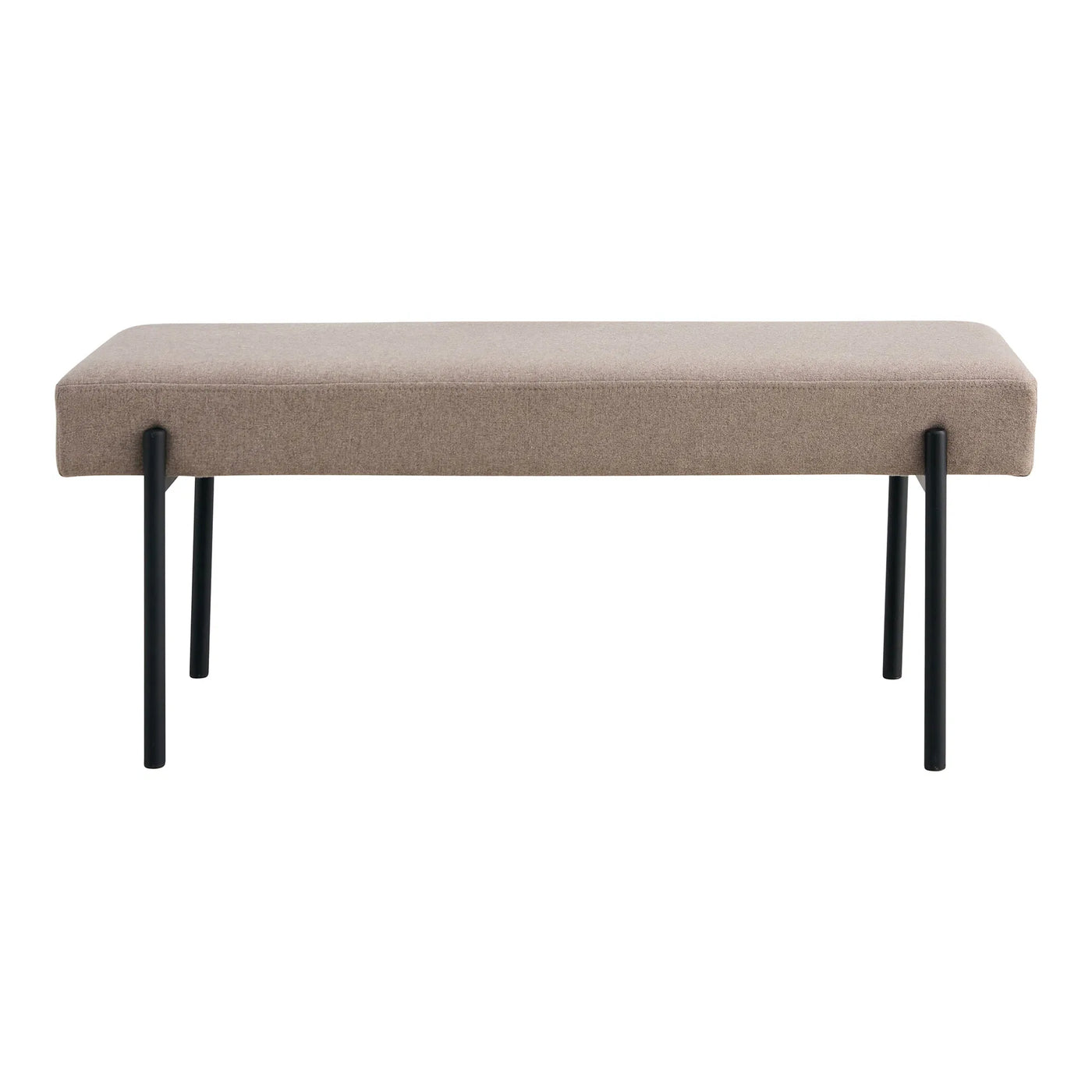 Banqueta Rectangular Tapizada (Topo) Con Patas De Metal