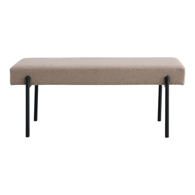 Banqueta Rectangular Tapizada (Topo) Con Patas De Metal