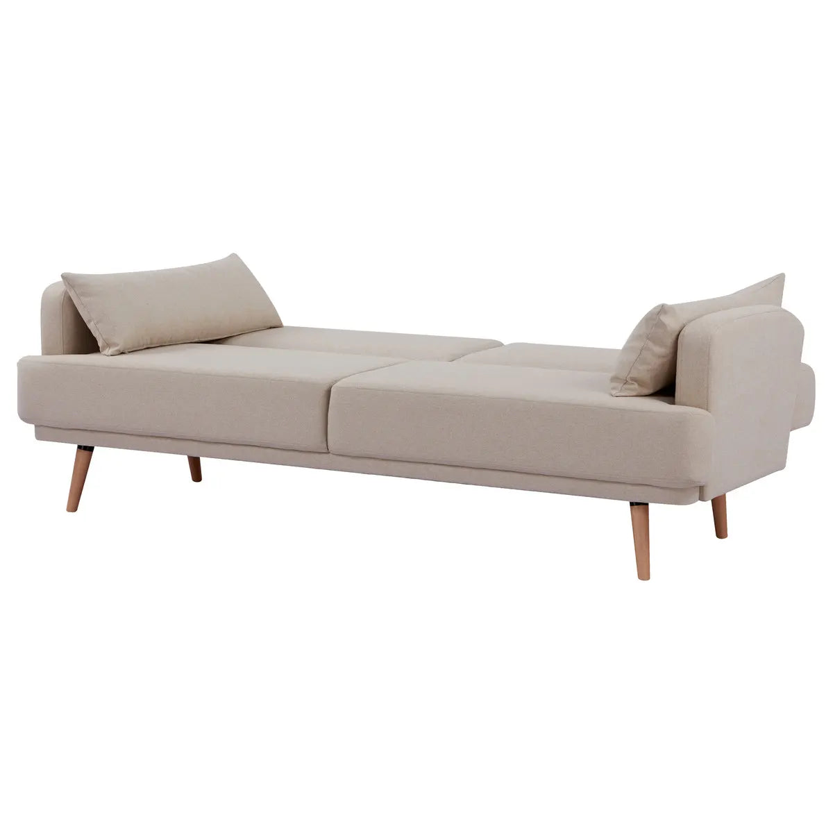 Sofá Cama 3 Cps Tapiz (Beige) Con Patas De Madera