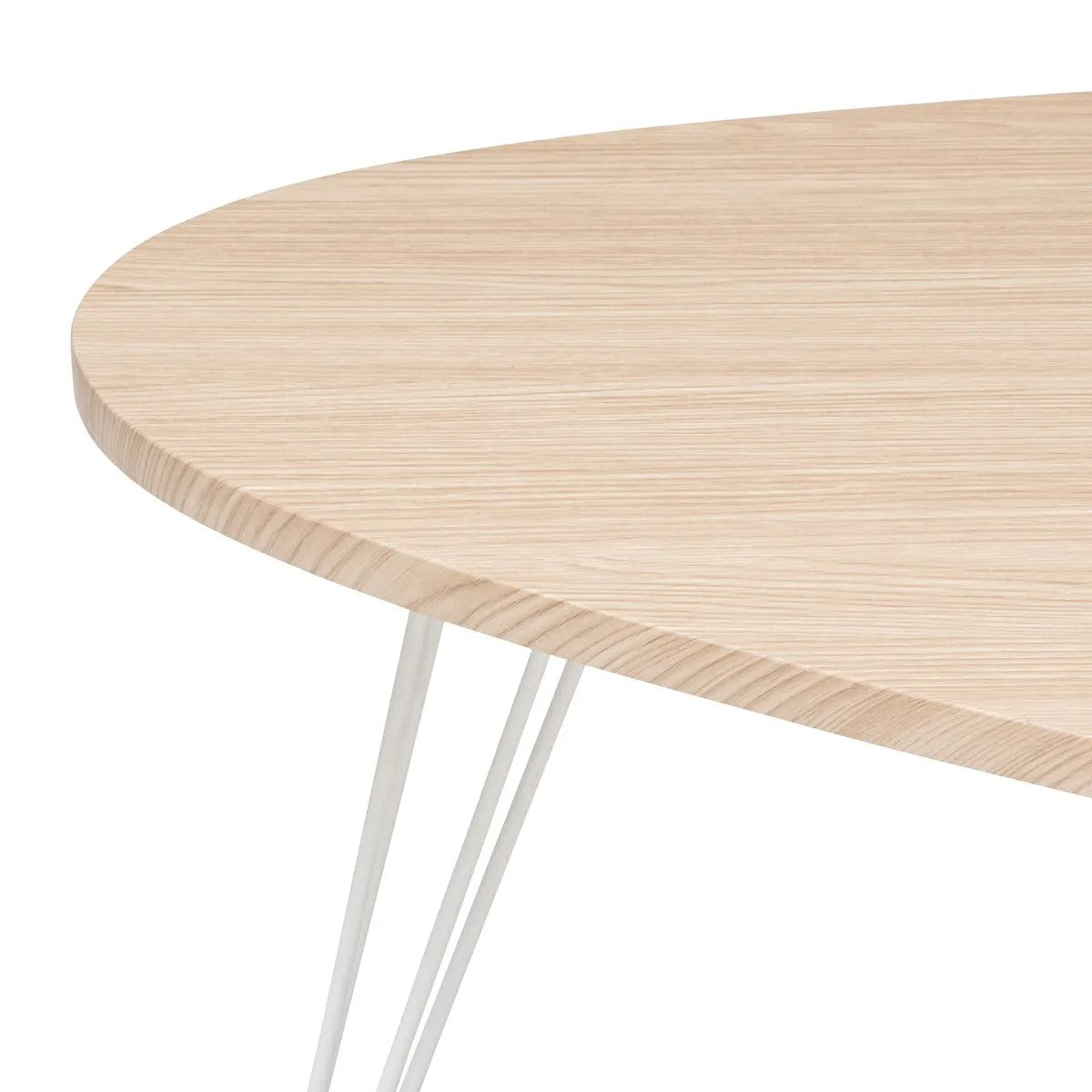 Mesa De Centro 97 X 65 Cm Tablero De Madera Estructura (Blanco) De Metal