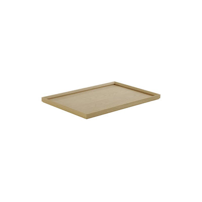Bandeja Rectangular De Servir (Beige) Con Patas De Madera