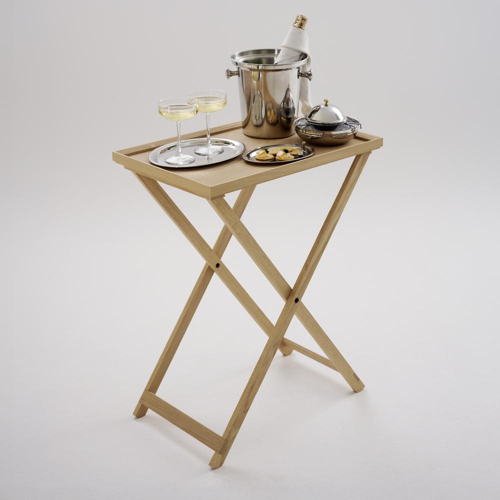 Bandeja Rectangular De Servir (Beige) Con Patas De Madera