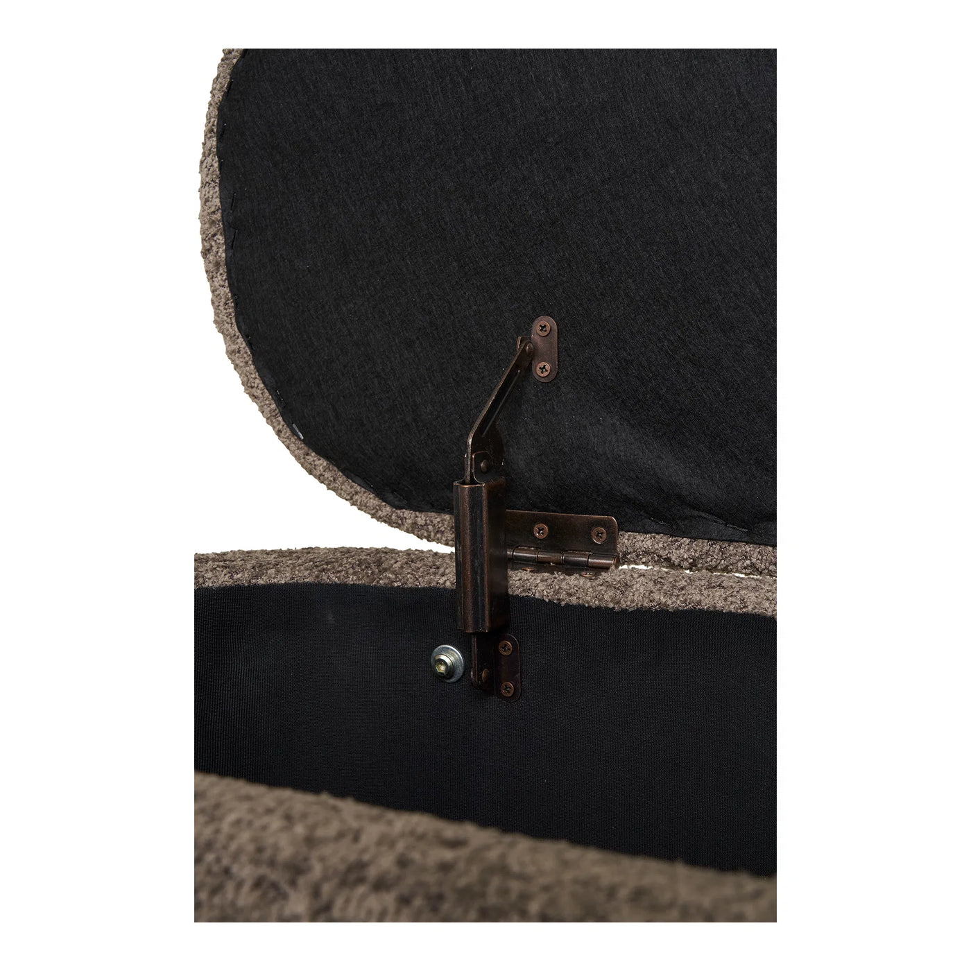 Banca Rectangular Tapizada Con Compartimento Y Patas De Madera