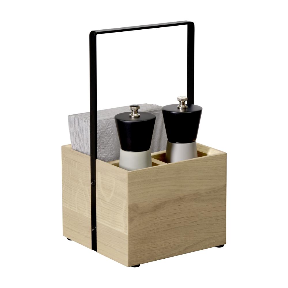 Organizador Cuadrado De Utensilios Para Mesa De Madera