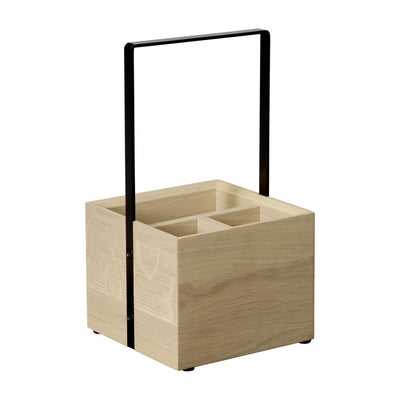 Organizador Cuadrado De Utensilios Para Mesa De Madera