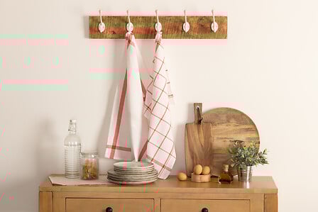 Set de 2 Secadores Con Diseños (Líneas Rojos) De Algodón