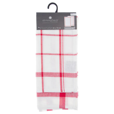 Set de 2 Secadores Con Diseños (Líneas Rojos) De Algodón