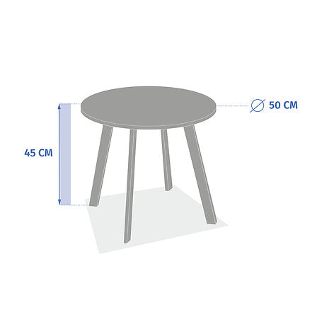 Mesa Auxiliar Redonda Color (Beige) De Metal