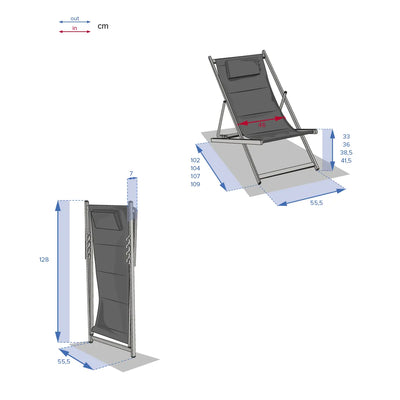 Poltrona Plegable Para Terraza (Turquesa) De Metal