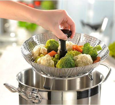 Vaporera Redonda Plegable De Acero