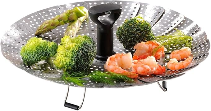 Vaporera Redonda Plegable De Acero