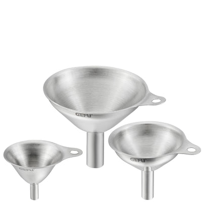 Set de 3 Mini Embudos De Acero