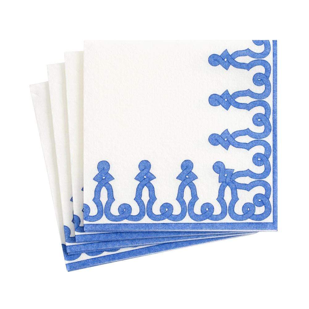 Set De 15 Servilletas Cocktail (Diseño Azul) De Papel