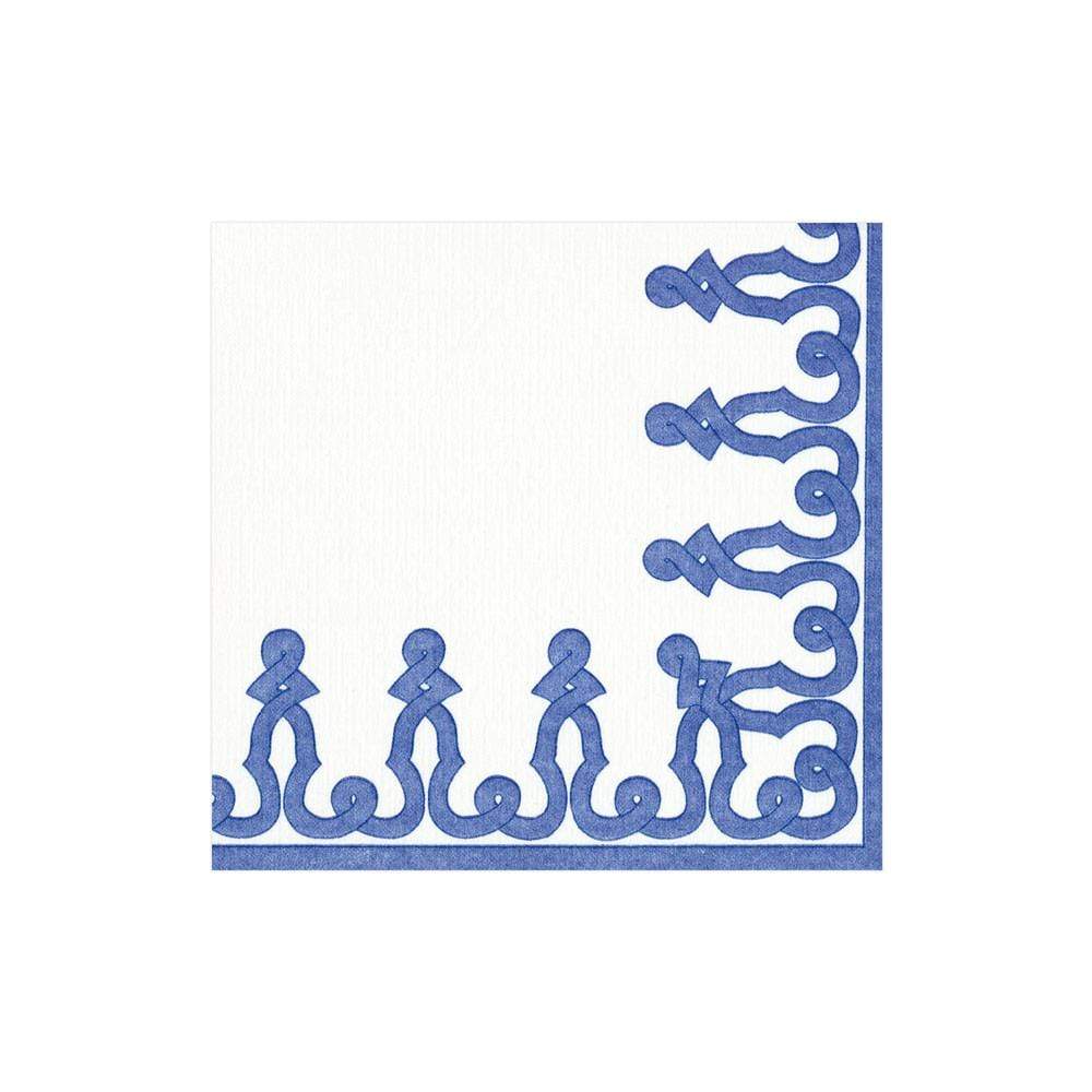 Set De 15 Servilletas Cocktail (Diseño Azul) De Papel