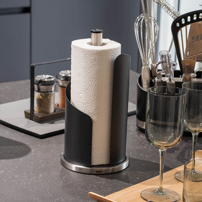 Porta Papel Toalla De Cocina (Negro) De Metal