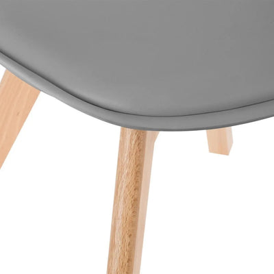 Silla De Comedor Tapizado (Gris Claro) Patas De Madera