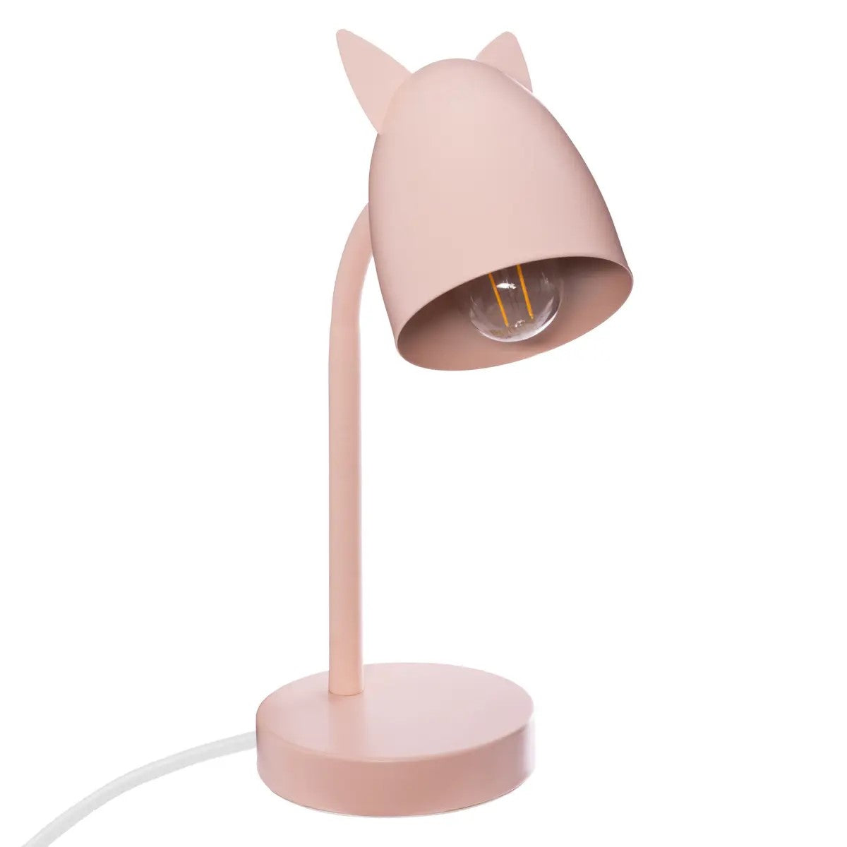 Lámpara De Mesa (Rosado) Con Orejas De Metal