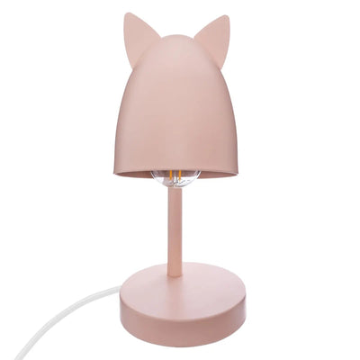 Lámpara De Mesa (Rosado) Con Orejas De Metal