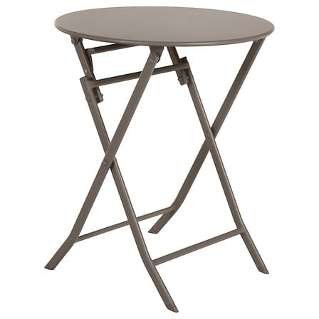 Mesa Plegable Redonda (Marrón Tonka) Estructura De Metal