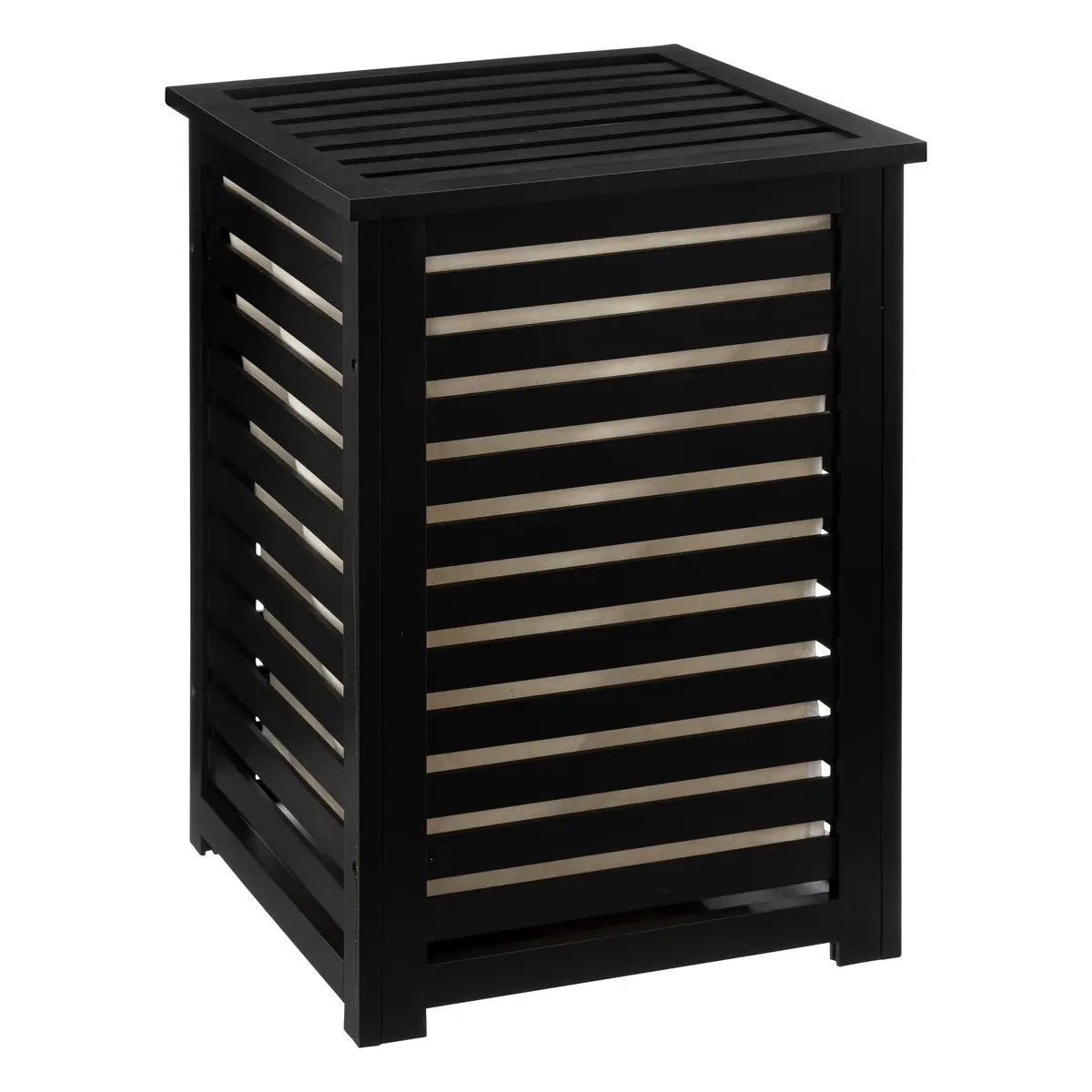Cesta Organizadora Para Ropa 65 Ltrs (Negro) De Madera