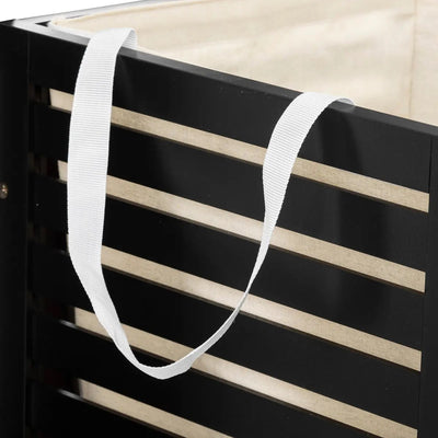 Cesta Organizadora Para Ropa 65 Ltrs (Negro) De Madera