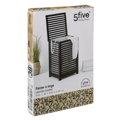 Cesta Organizadora Para Ropa 65 Ltrs (Negro) De Madera