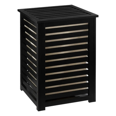 Cesta Organizadora Para Ropa 65 Ltrs (Negro) De Madera