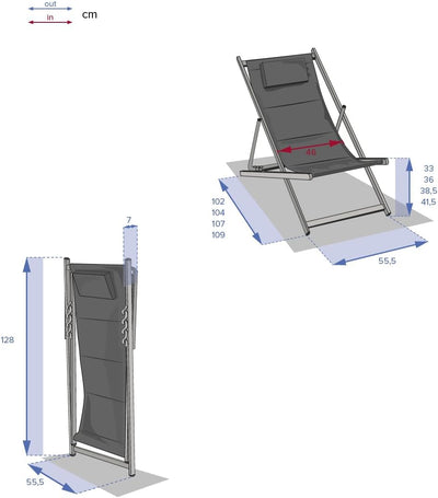 Poltrona Plegable Para Terraza (Turquesa) De Metal