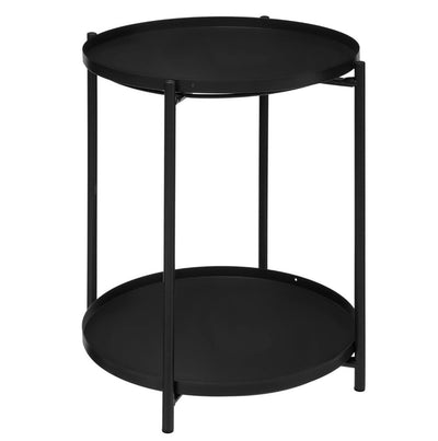 Mesa Auxiliar (Negro) Con Estructura De Metal