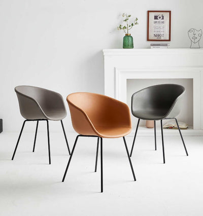 Silla De Comedor Tapiz (Gris) Con Patas De Metal