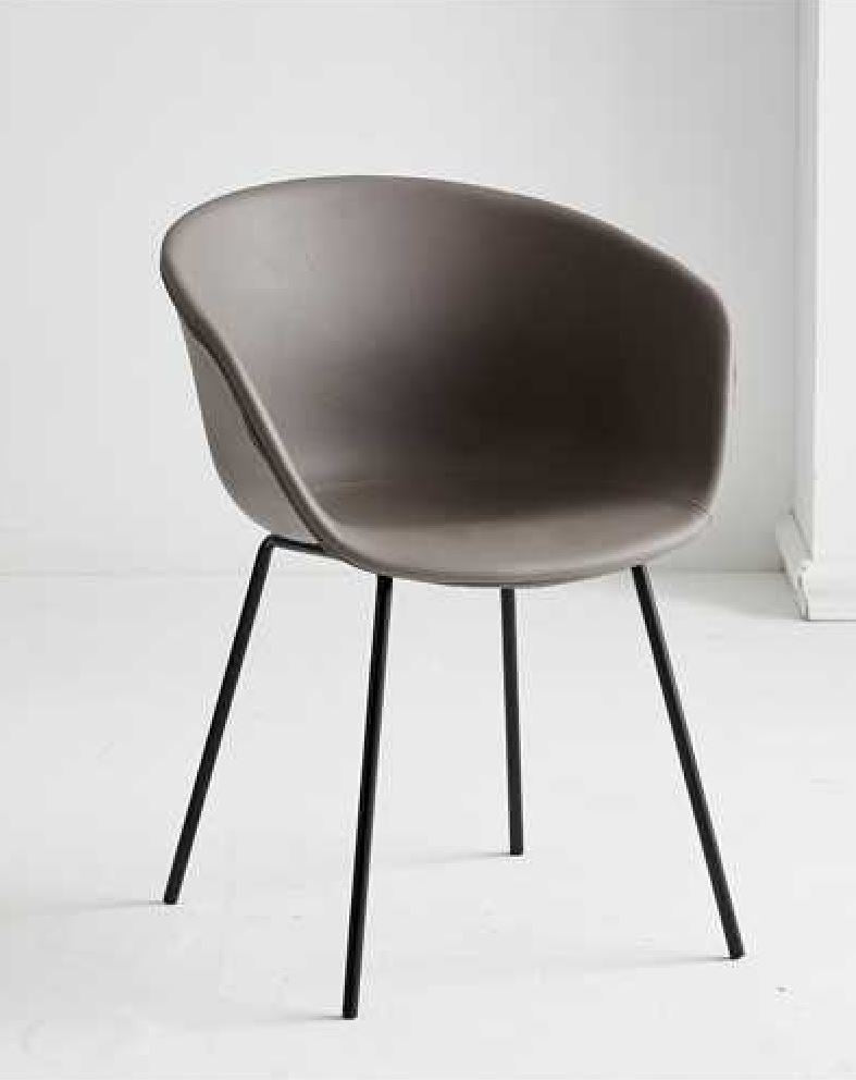 Silla De Comedor Tapiz (Gris) Con Patas De Metal