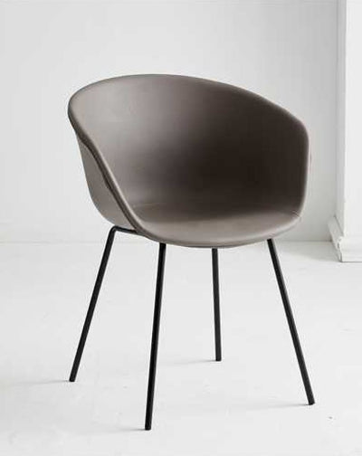 Silla De Comedor Tapiz (Gris) Con Patas De Metal