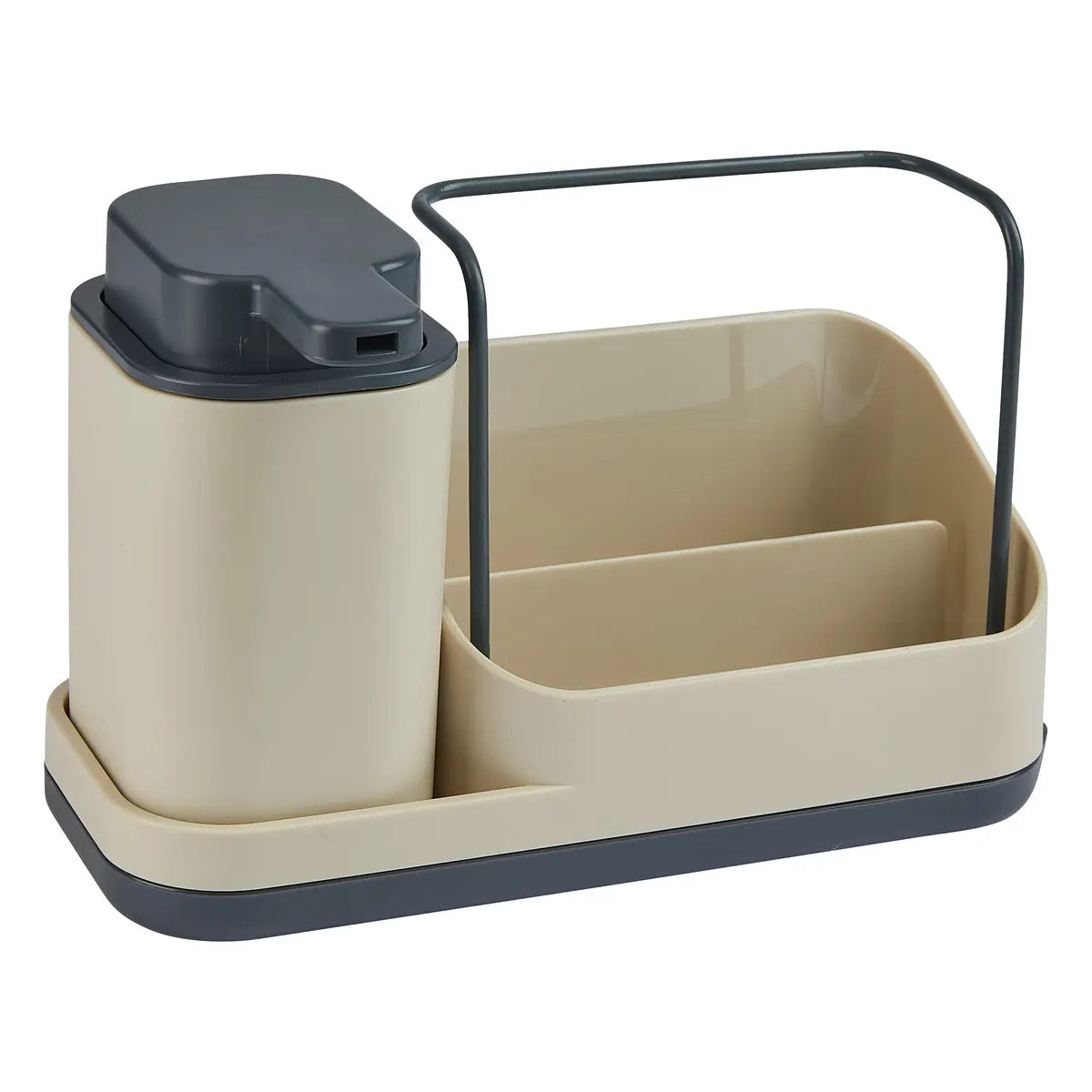 Organizador (Beige) Para Fregadero Con Dispensador Detergente De Plástico