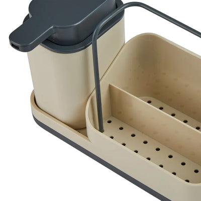 Organizador (Beige) Para Fregadero Con Dispensador Detergente De Plástico