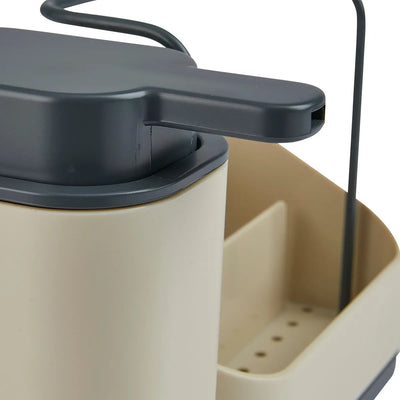 Organizador (Beige) Para Fregadero Con Dispensador Detergente De Plástico