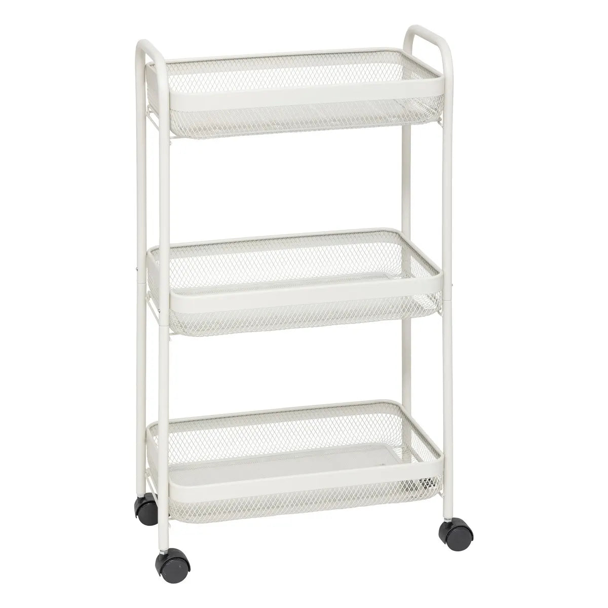 Carrito Organizador de Cocina Con Rueditas Y 3 Bandejas (Beige) De Metal