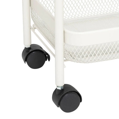 Carrito Organizador de Cocina Con Rueditas Y 3 Bandejas (Beige) De Metal