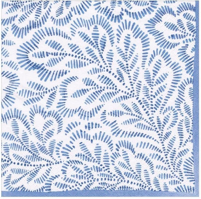 Set De 20 Servilletas (Hojas Azules) De Papel