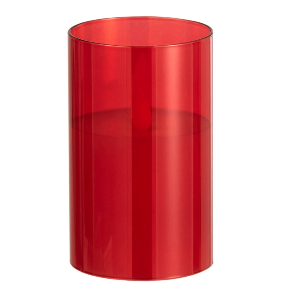 Lámpara Redonda Led Pequeña (Roja) De Vidrio