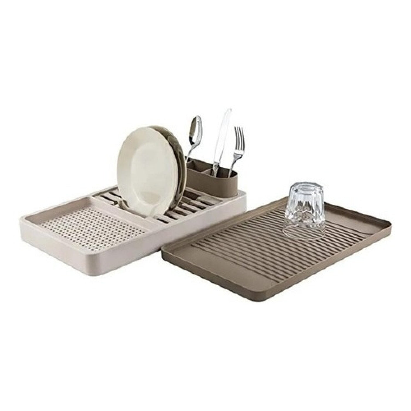 Escurridor De Platos Flat Warm Gray + Light Grray De Plástico