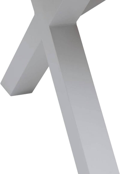 Mesa De Comedor Rectangular Top Madera Acacia Estructura (Blanco Humo) De Aluminio