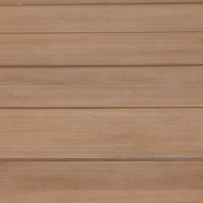 Mesa De Comedor Rectangular Top Madera Acacia Estructura (Blanco Humo) De Aluminio